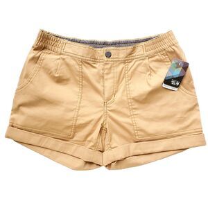 Mountain Hardwear AP Scrambler Shorts Womens 6 Casual Climbing Hiking Tan